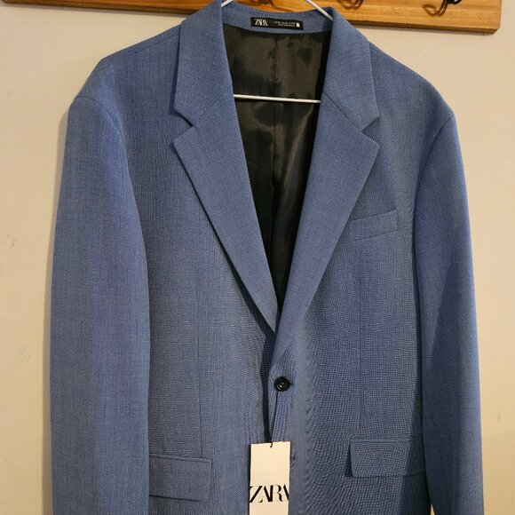 Zara Other - NWT Zara Men's Suit Jacket Blazer Blue
